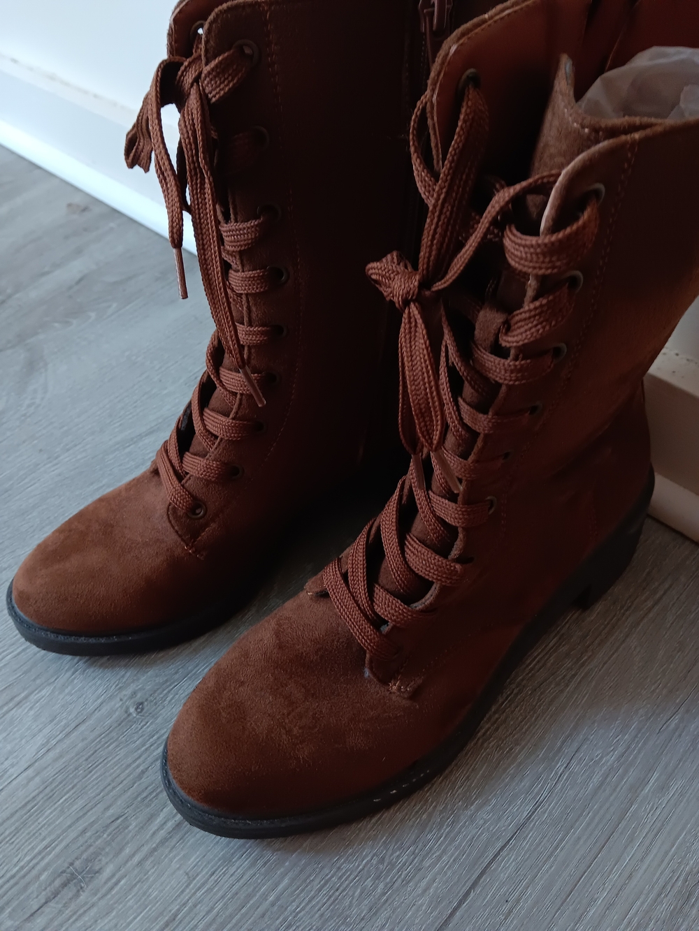 Rogue Women's Rust Brown Suede Lace-Up Boots
